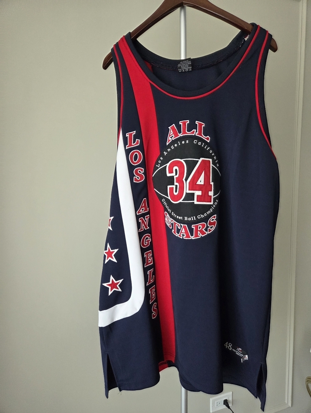 Street Ball Los Angeles All Stars #34 Navy Red Basketball Jersey Sz.48